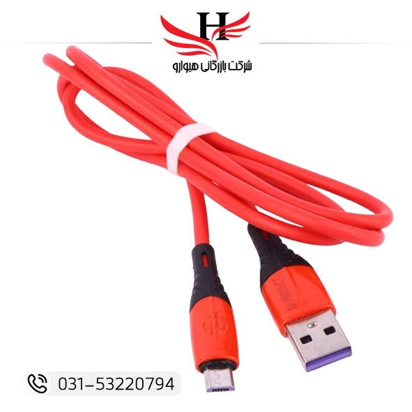 کابل شارژ اندروید XP-C229 ایکس پی با روکش کنفی، پشتیبانی از فست شارژ و ضمانت اصلی هیوارو